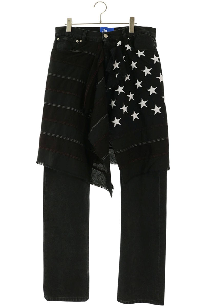 Marking Distance Paneled Black Denim Jeans Size L