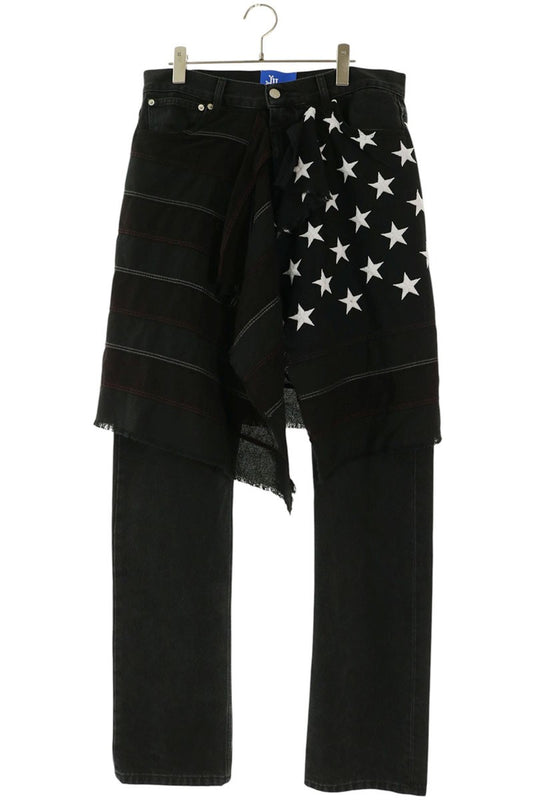 Marking Distance Paneled Black Denim Jeans Size L