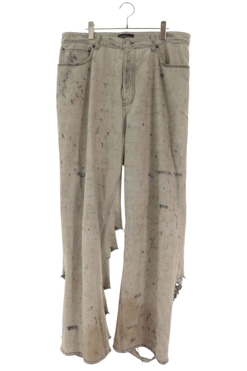 BALENCIAGA Super Distressed Large Fit Denim Jeans Size L