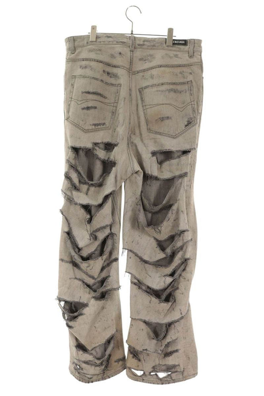 BALENCIAGA Super Distressed Large Fit Denim Jeans Size L