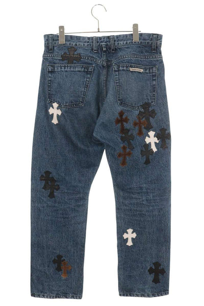 Chrome Hearts Cross Patch Washed Denim Jeans Indigo Size 34