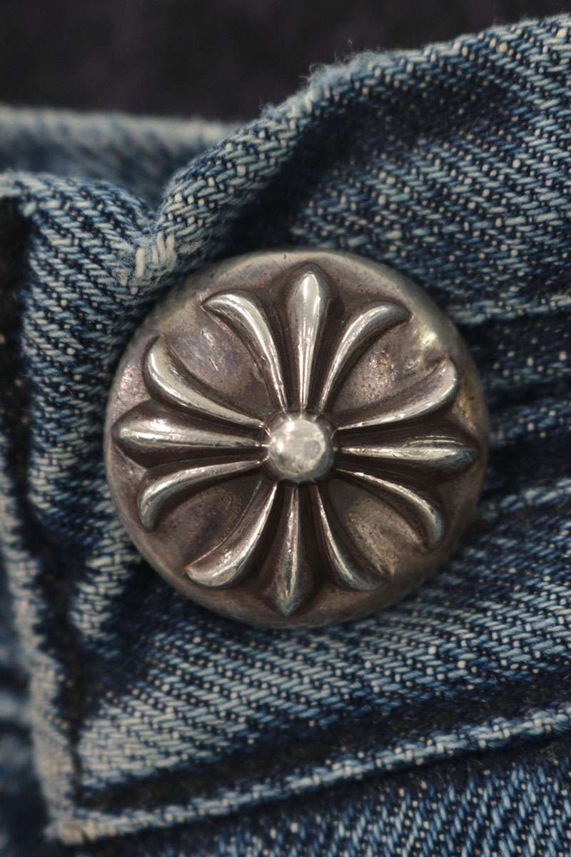 Chrome Hearts Cross Patch Washed Denim Jeans Indigo Size 34