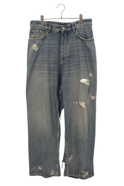 BALENCIAGA Super Destroyed Baggy Jeans Blue Size S