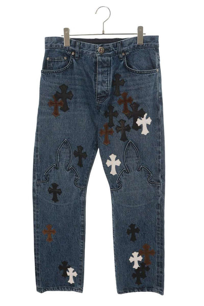 Chrome Hearts JEAN SL FLEURKNEE Cross Patch Denim Size 32