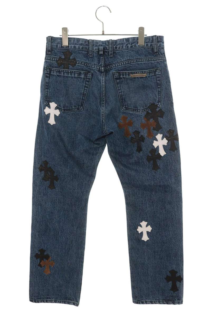 Chrome Hearts JEAN SL FLEURKNEE Cross Patch Denim Size 32