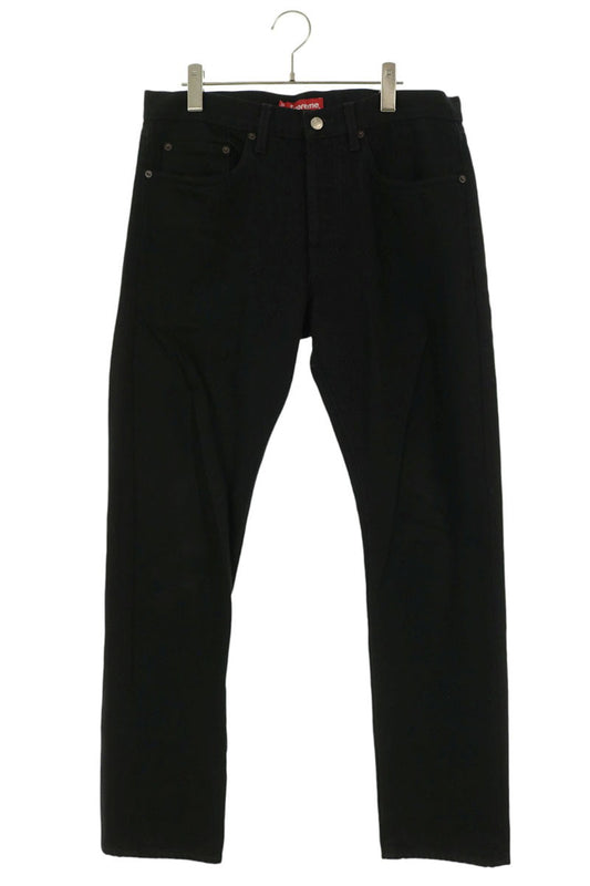 SUPREME SLIM Straight Black Cotton Denim Jeans Size 32
