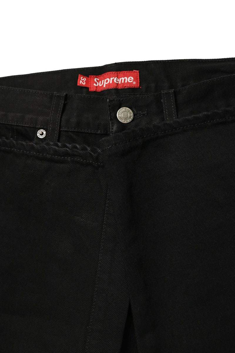 SUPREME SLIM Straight Black Cotton Denim Jeans Size 32