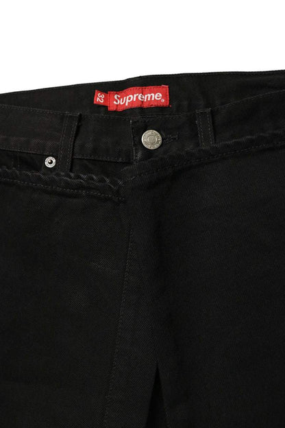 SUPREME SLIM Straight Black Cotton Denim Jeans Size 32