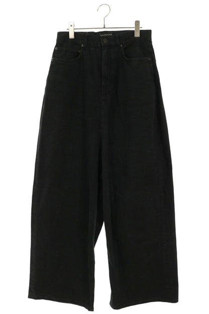 BALENCIAGA Used Baggy Wide Jeans Black Size XS
