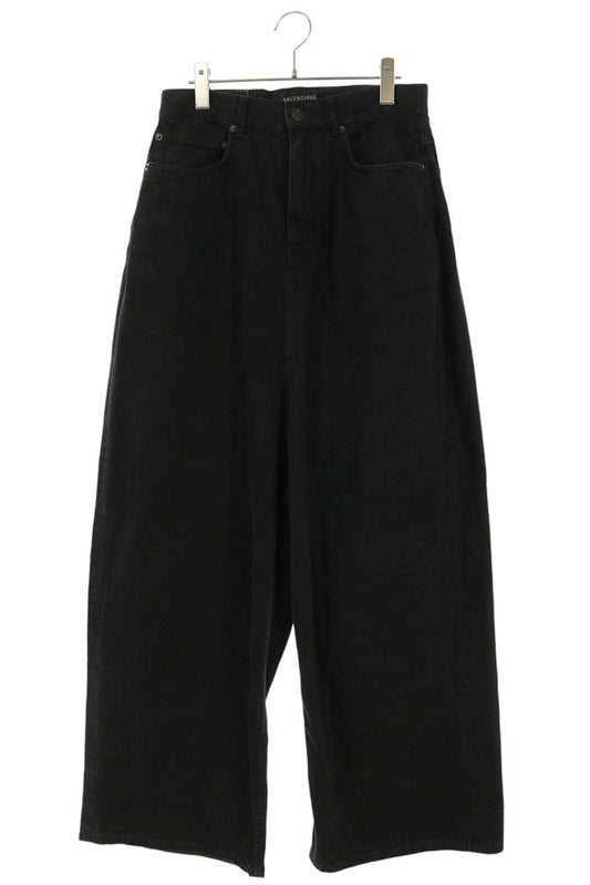 BALENCIAGA Used Baggy Wide Jeans Black Size XS