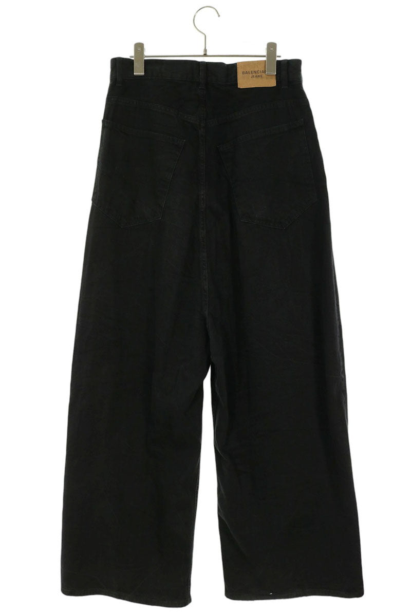 BALENCIAGA Used Baggy Wide Jeans Black Size XS