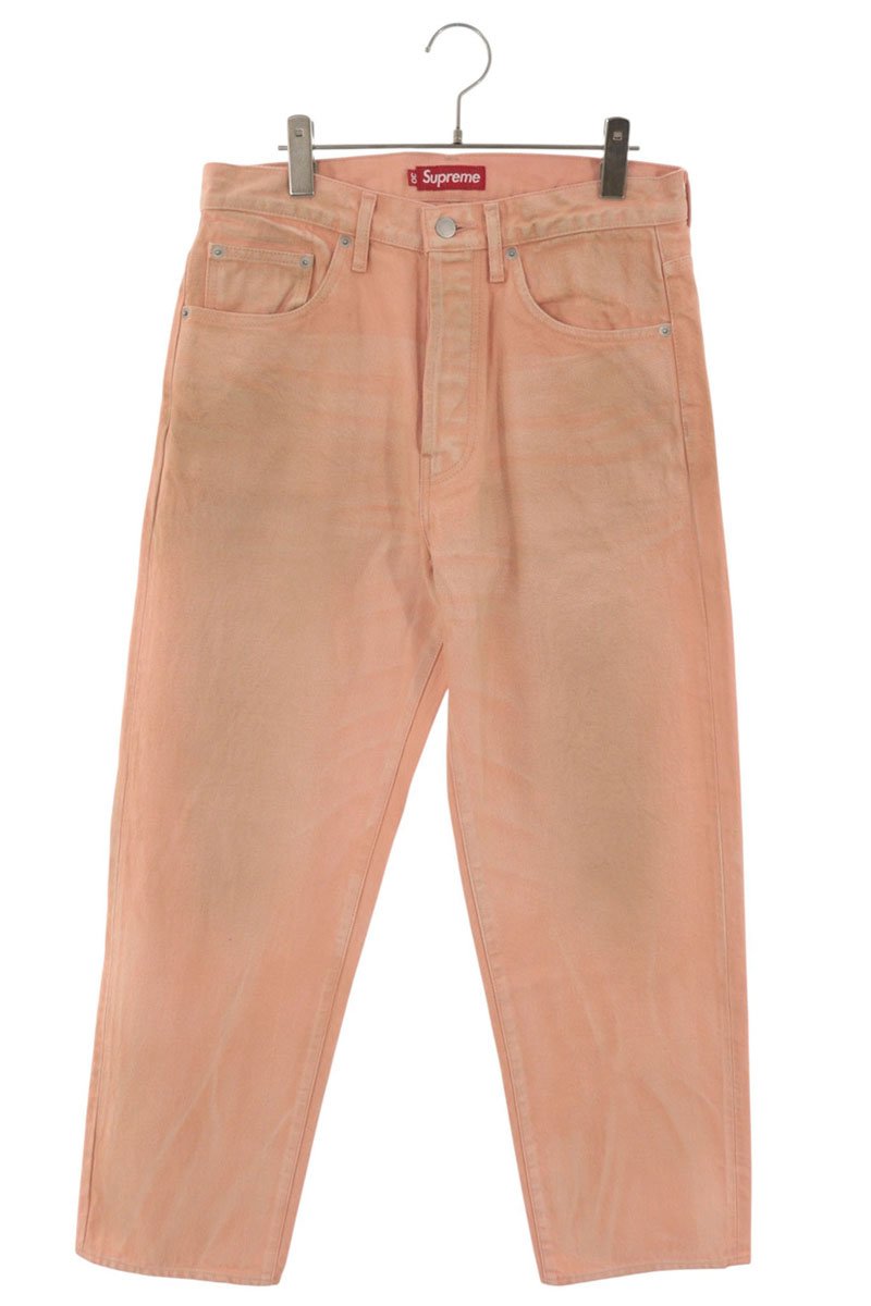 SUPREME 25AW Distressed Loose Fit Jeans Pink Size 30