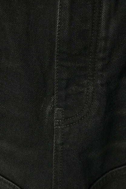 BALENCIAGA Flower Drawcord Baggy Jeans Black Size XS