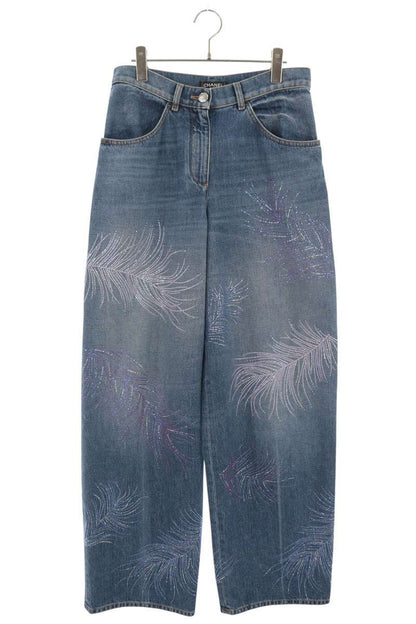 CHANEL Lightstone Embellished Baggy Jeans Multi Size 38
