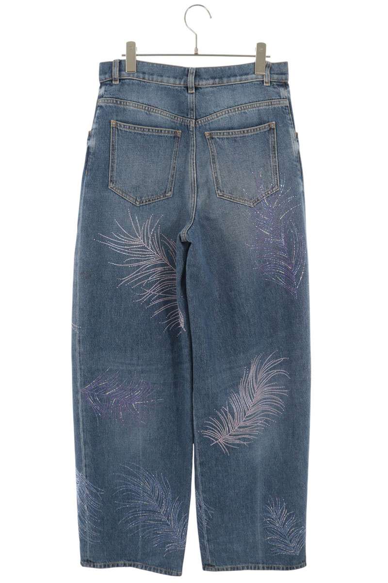 CHANEL Lightstone Embellished Baggy Jeans Multi Size 38