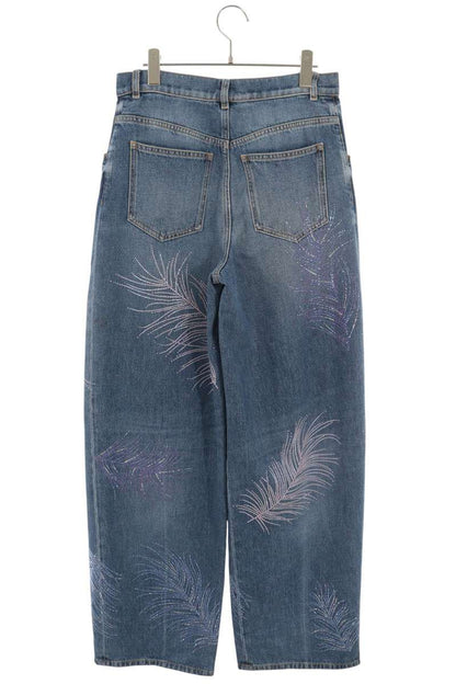 CHANEL Lightstone Embellished Baggy Jeans Multi Size 38