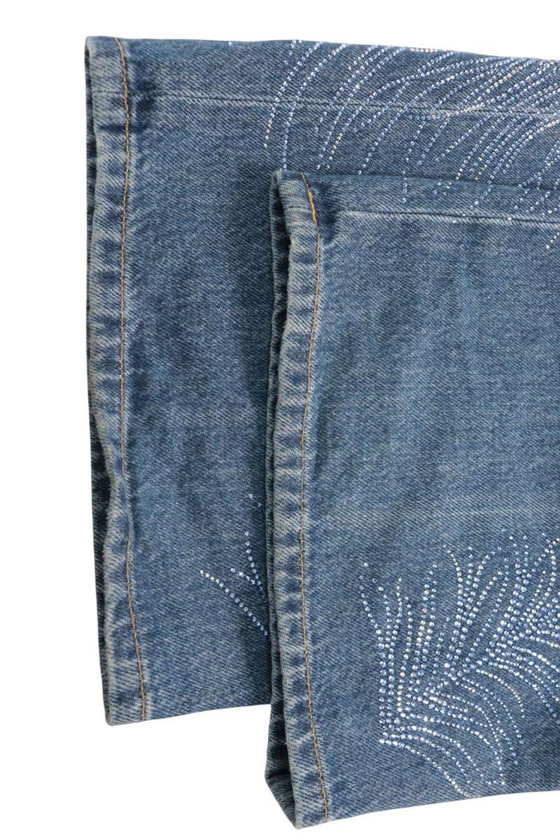 CHANEL Lightstone Embellished Baggy Jeans Multi Size 38