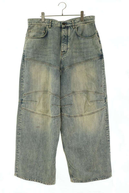 BALENCIAGA 25SS Distressed Drawstring Jeans Blue Size S