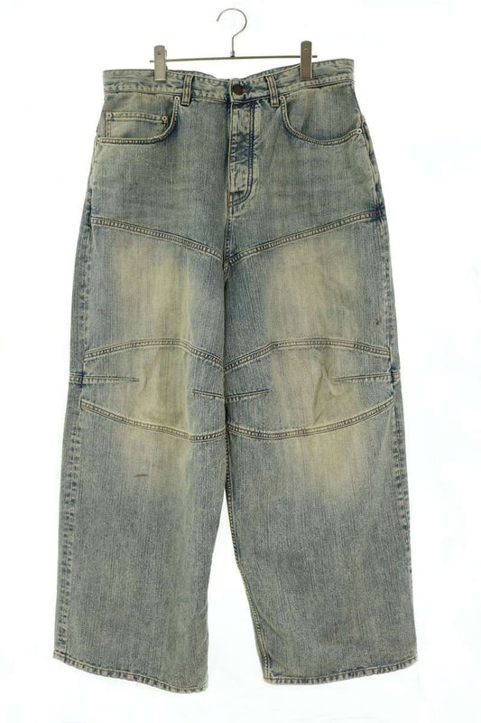 BALENCIAGA 25SS Distressed Drawstring Jeans Blue Size S
