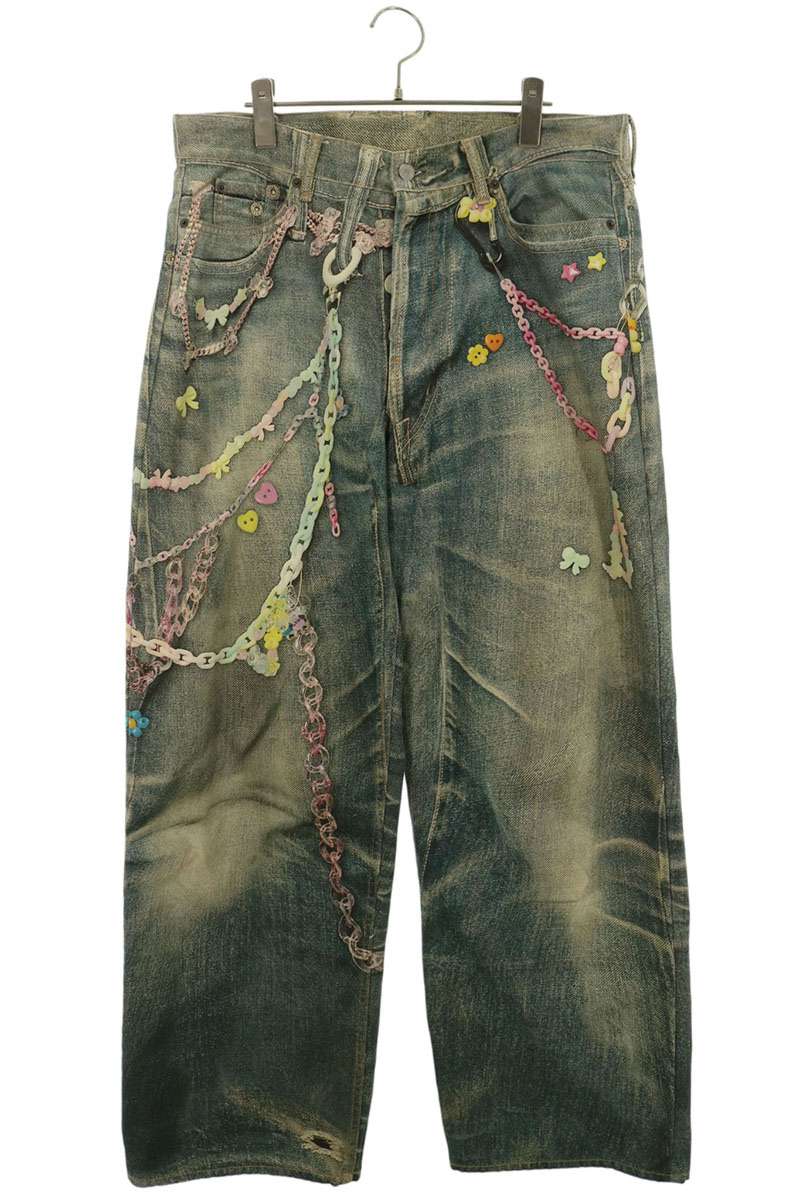 ACNE STUDIOS Keychain Print Baggy Denim Jeans Size 50