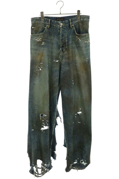 BALENCIAGA Super Destroyed Indigo Denim Jeans Size XS