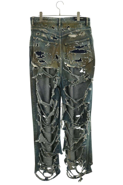 BALENCIAGA Super Destroyed Indigo Denim Jeans Size XS
