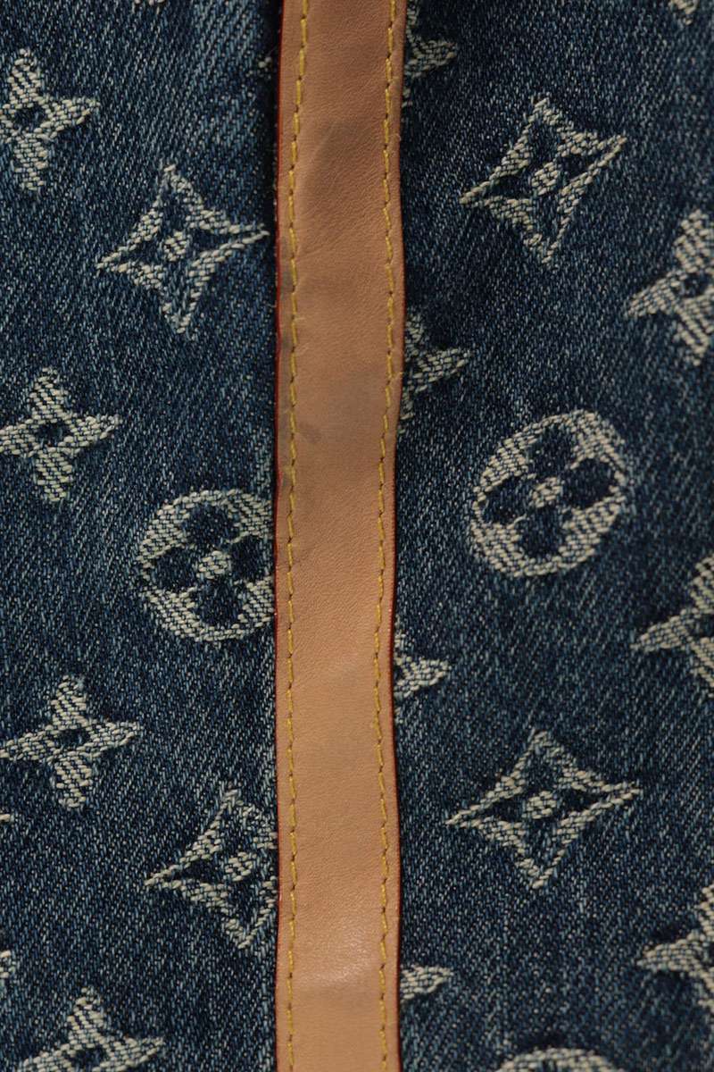 LOUISVUITTON 25SS Monogram Side Leather Denim Jeans Size 30