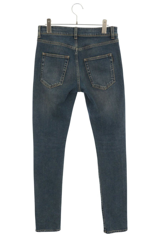 SAINT LAURENT PARIS Distressed Skinny Jeans Indigo Size 27