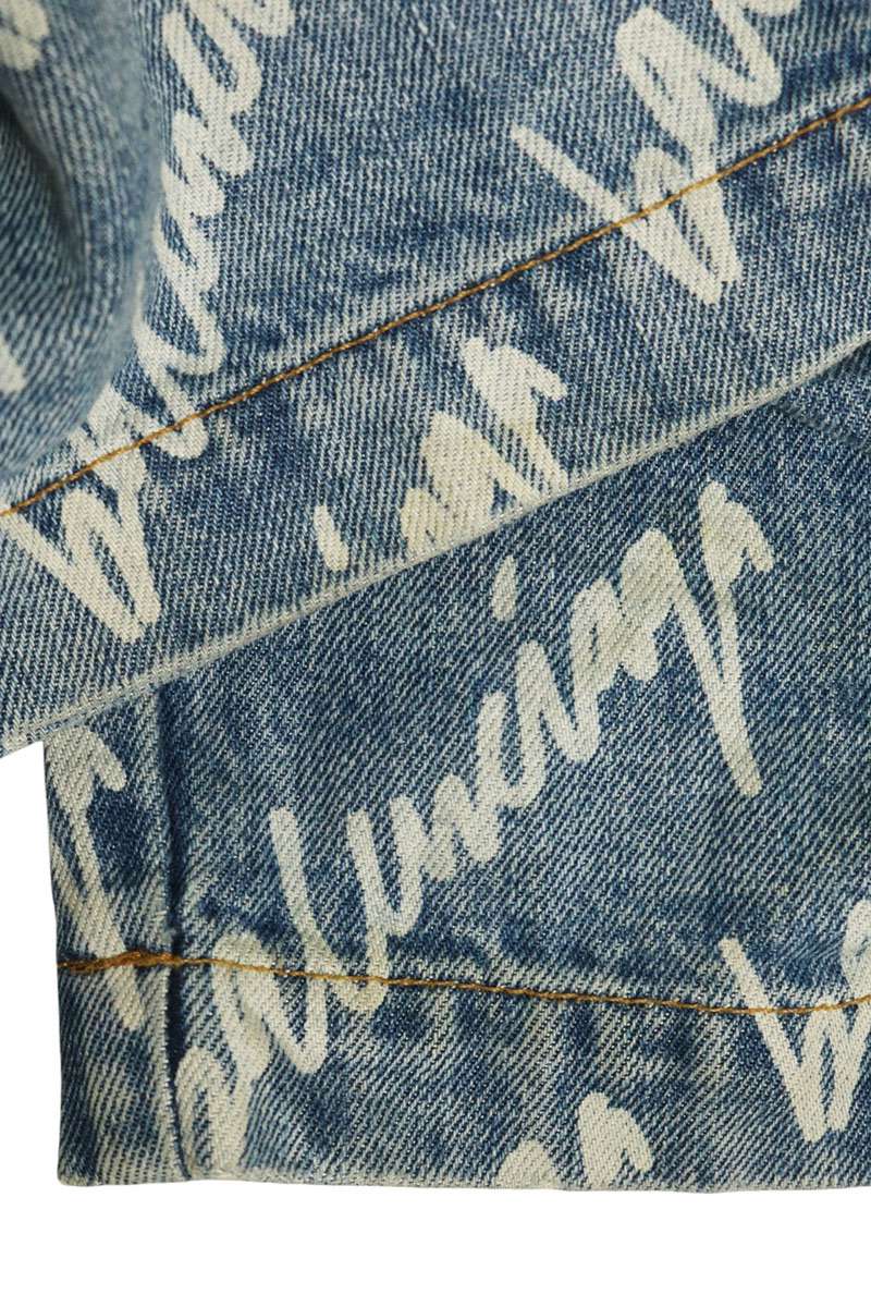 BALENCIAGA All-Over Logo Raver Baggy Denim Jeans Size 30