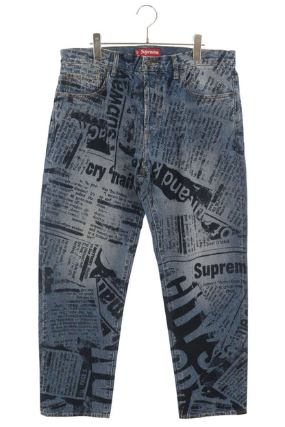 SUPREME 25SS Newspaper Denim Jeans Blue Size 34