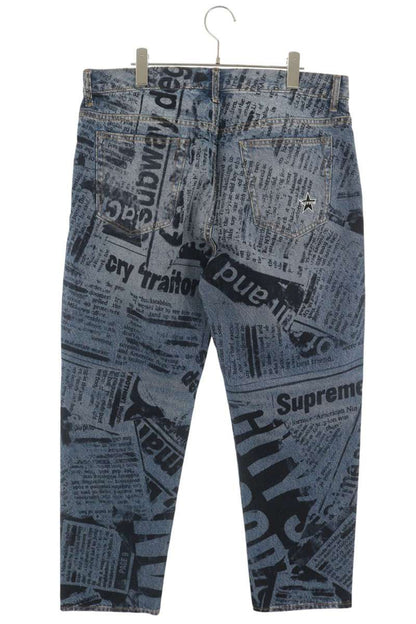 SUPREME 25SS Newspaper Denim Jeans Blue Size 34