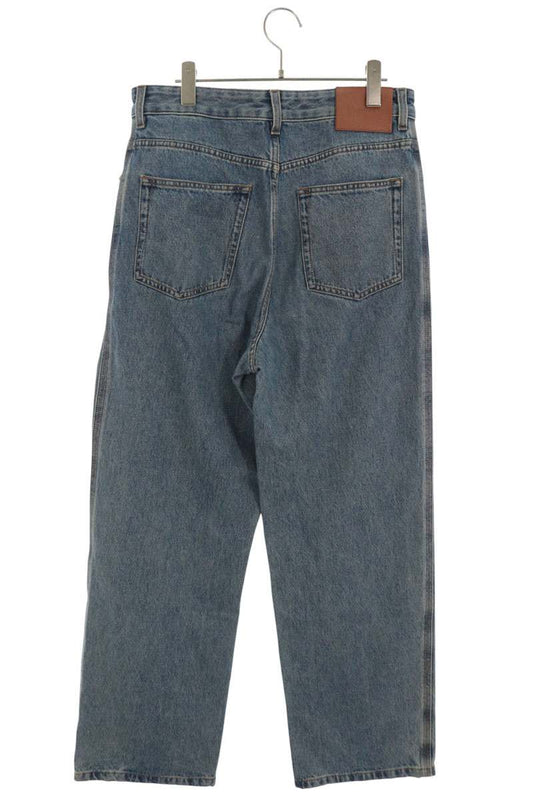LOEWE Anagram Embroidered Baggy Indigo Denim Jeans Size 46