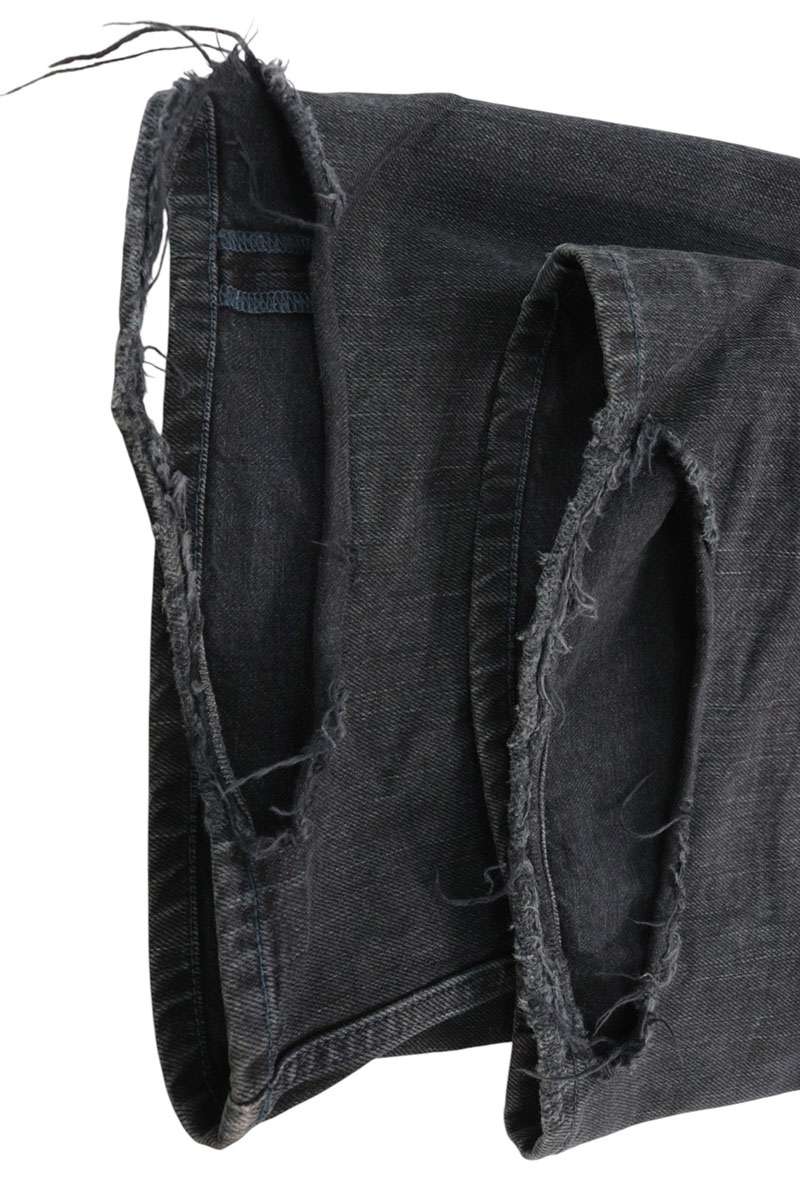 BALENCIAGA Distressed Drawstring Baggy Jeans Black Size XXS