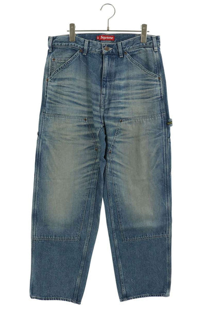 SUPREME Worn Double Knee Denim Painter Jean Blue Size 30