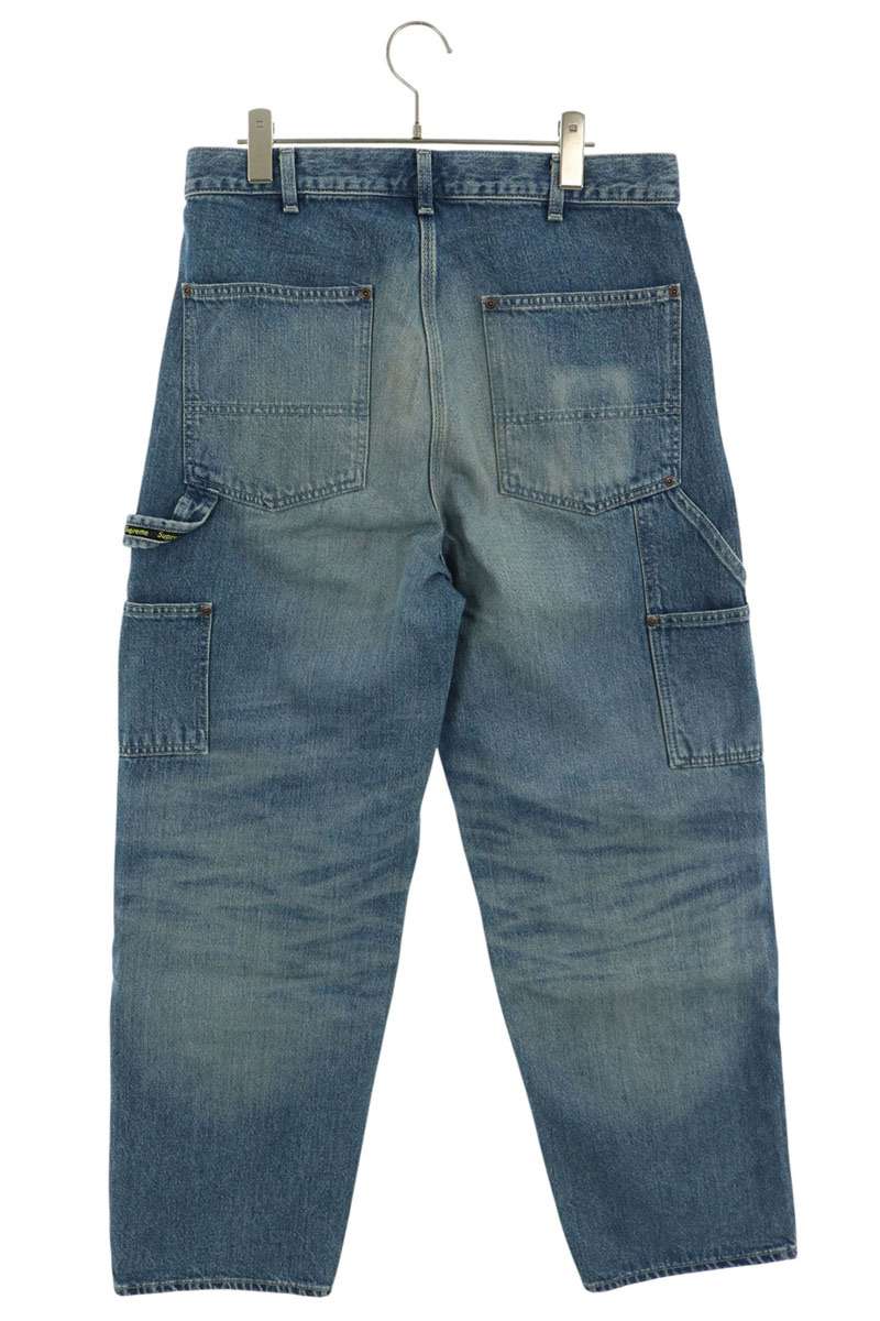 SUPREME Worn Double Knee Denim Painter Jean Blue Size 30