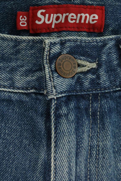 SUPREME Worn Double Knee Denim Painter Jean Blue Size 30