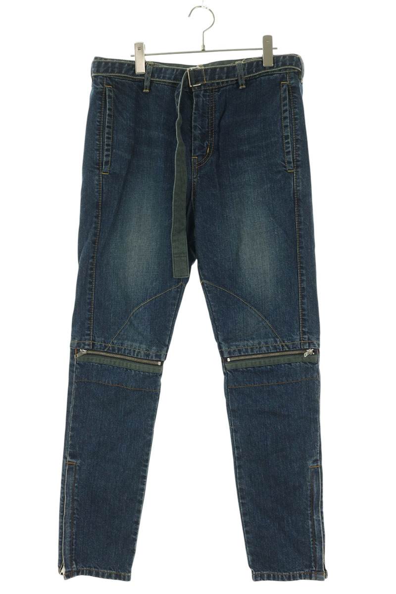 Sacai Belted Biker Jeans Blue Size 3