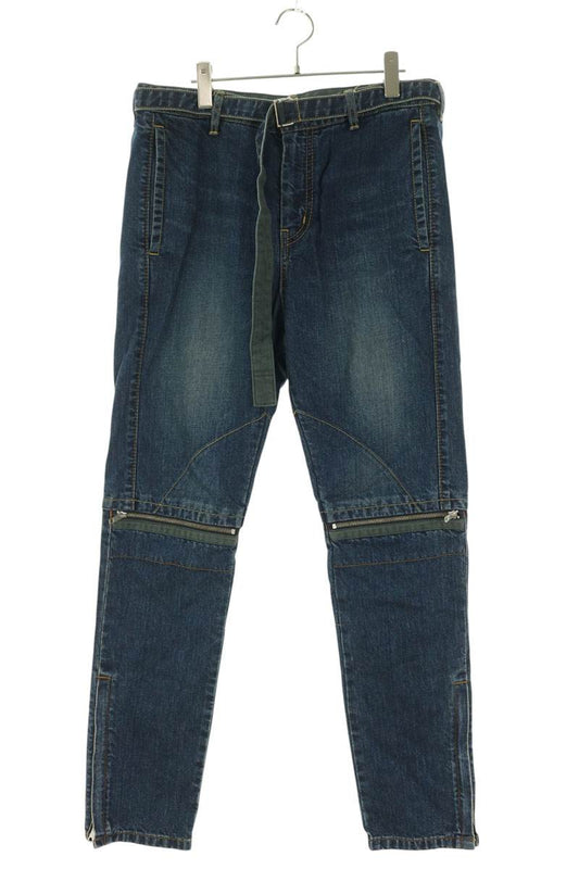 Sacai Belted Biker Jeans Blue Size 3