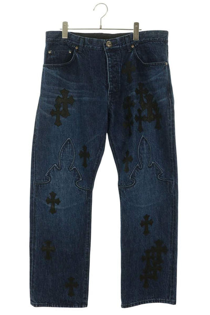 Chrome Hearts JEAN SL FLEURKNEE Cross Jeans Multi Size 36