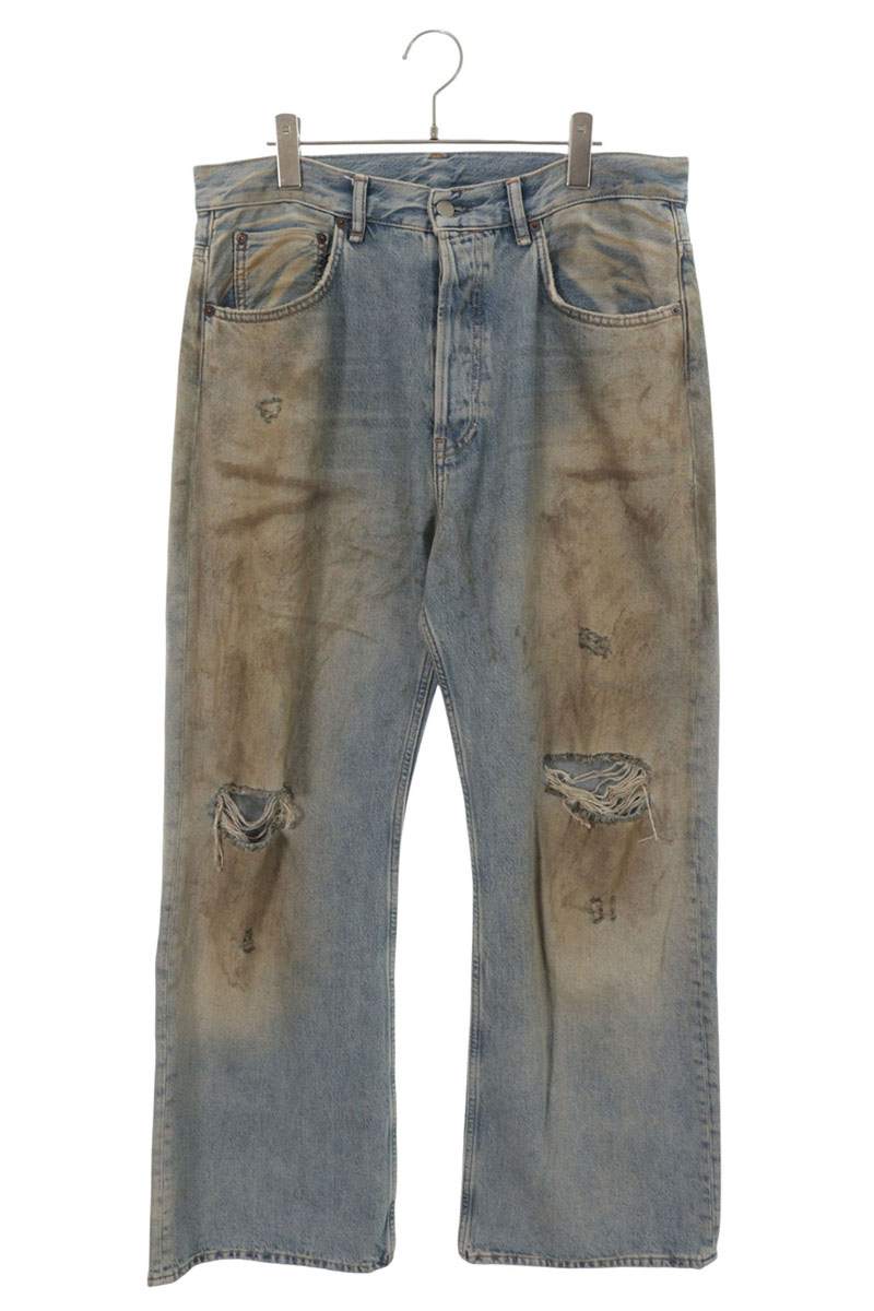 ACNE STUDIOS Distressed Regular Fit Jeans Blue Size 33