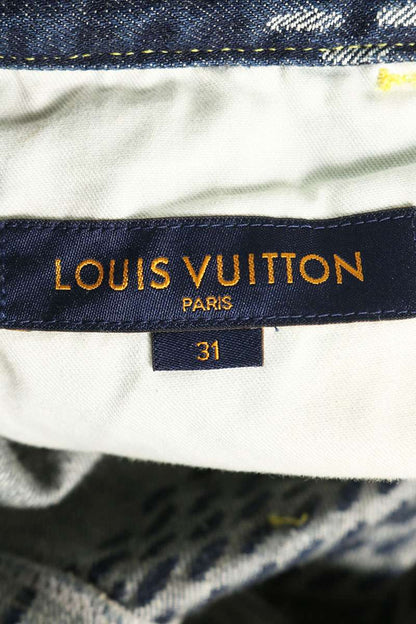 LOUISVUITTON Indigo Giant Damier Wave Monogram Jeans Size 31