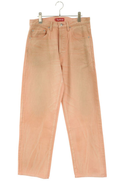SUPREME 25AW Distressed Loose Fit Jeans Pink Size 30