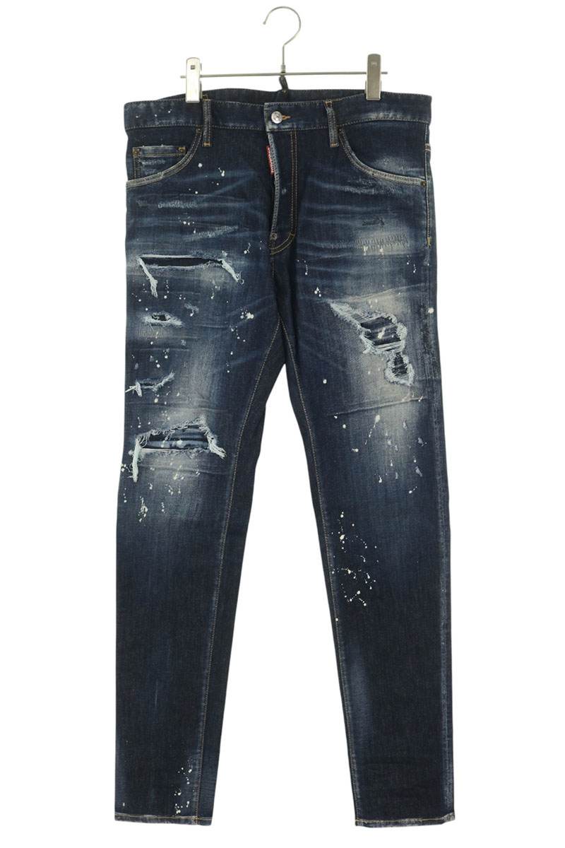 DSQUARED Cool Guy Repaired Denim Jeans Indigo Size 50
