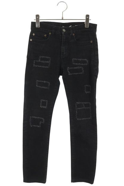 SAINT LAURENT PARIS Distressed Skinny Denim Black Size 26