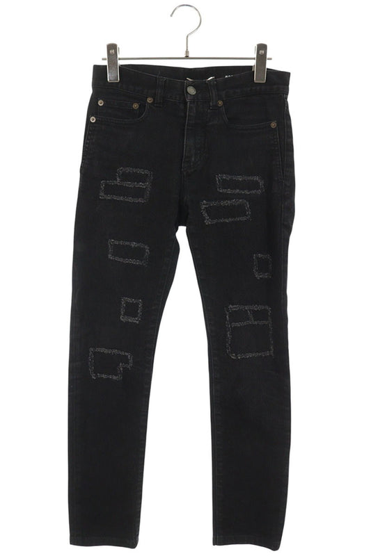 SAINT LAURENT PARIS Distressed Skinny Denim Black Size 26