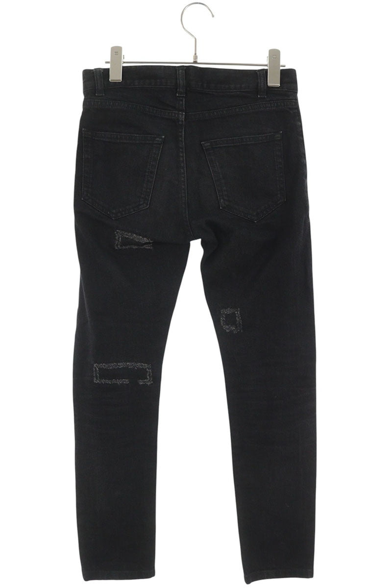 SAINT LAURENT PARIS Distressed Skinny Denim Black Size 26