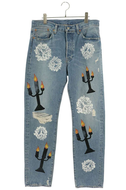 DENIM TEARS x Virgil Abloh Printed Denim Jeans Blue Size 33