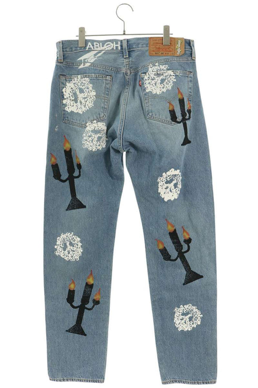 DENIM TEARS x Virgil Abloh Printed Denim Jeans Blue Size 33