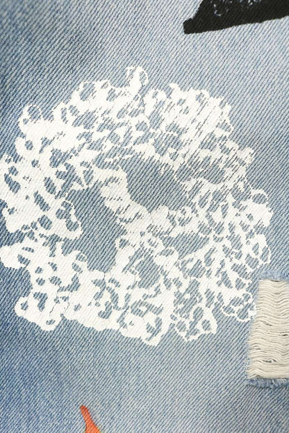 DENIM TEARS x Virgil Abloh Printed Denim Jeans Blue Size 33