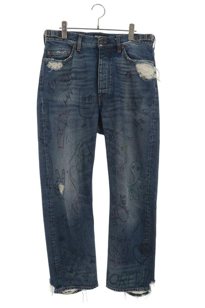 BALENCIAGA Gravity Crash Distressed Denim Jeans Size XS